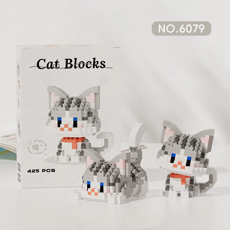 Cartoon Cat Building Block Set