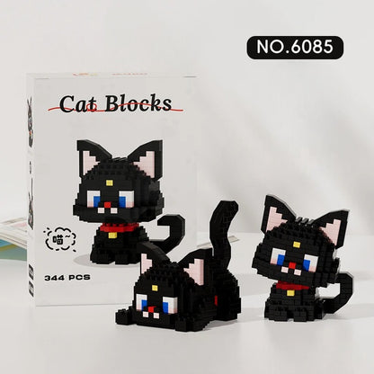 Cartoon Cat Building Block Set