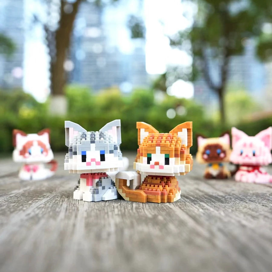Cartoon Cat Building Block Set