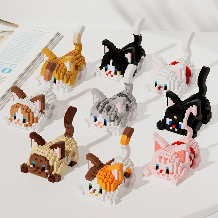 Cartoon Cat Building Block Set