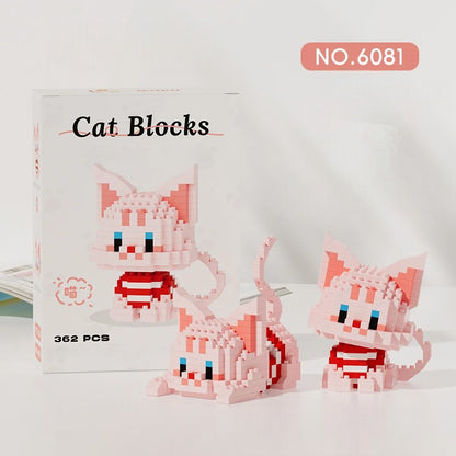 Cartoon Cat Building Block Set