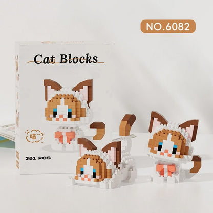 Cartoon Cat Building Block Set