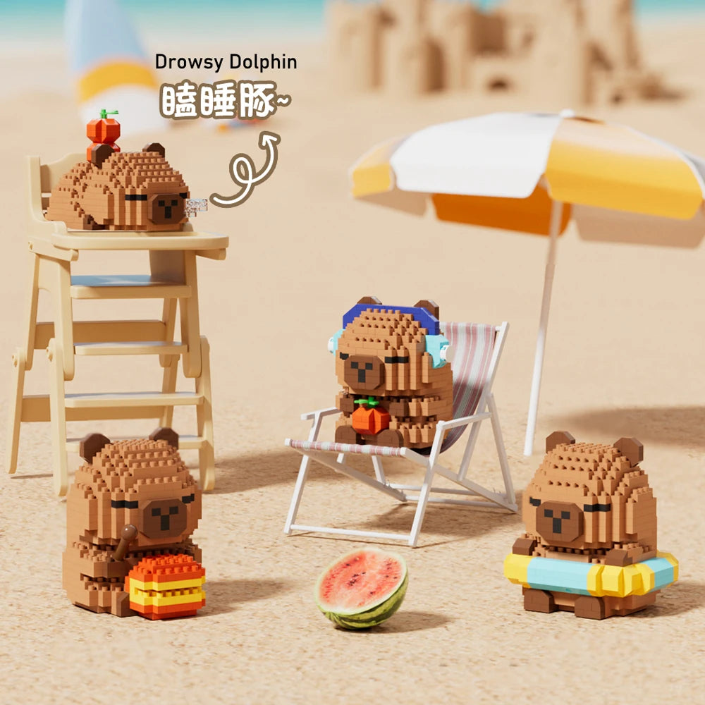 Cute Capybara Building Block Set