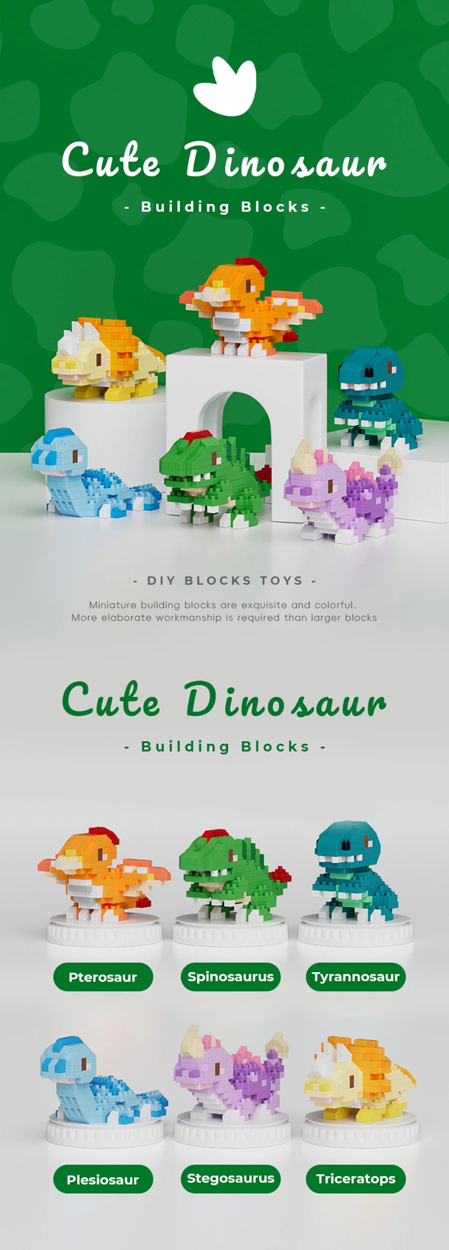 Dinosaur Micro Block Set