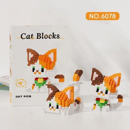 Cartoon Cat Building Block Set